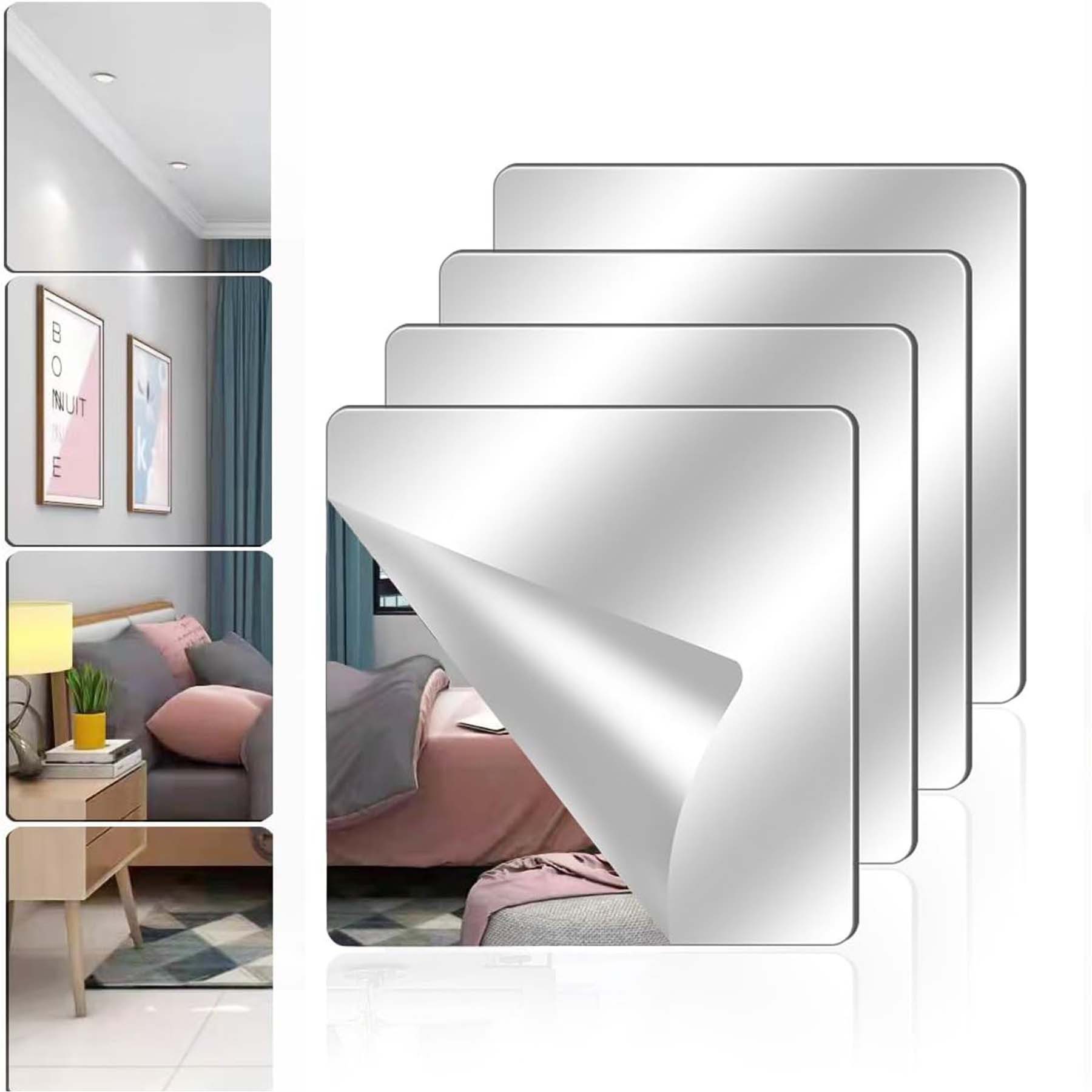 Mutig Wandspiegel 4 Stück Klebespiegel Selbstklebend, Spiegel zum Kleben 20 günstig online kaufen