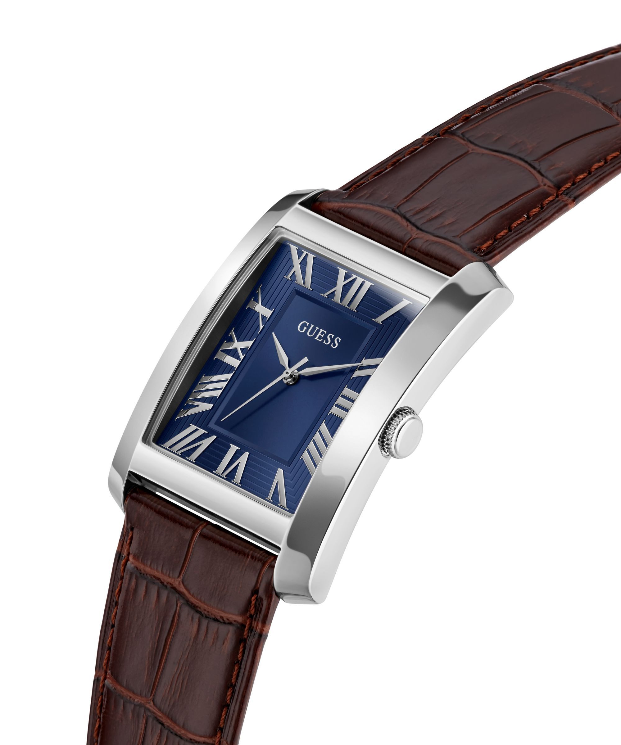 Guess Quarzuhr CLYDE GW1003G2, Armbanduhr, Herrenuhr, Lederarmband, analog
