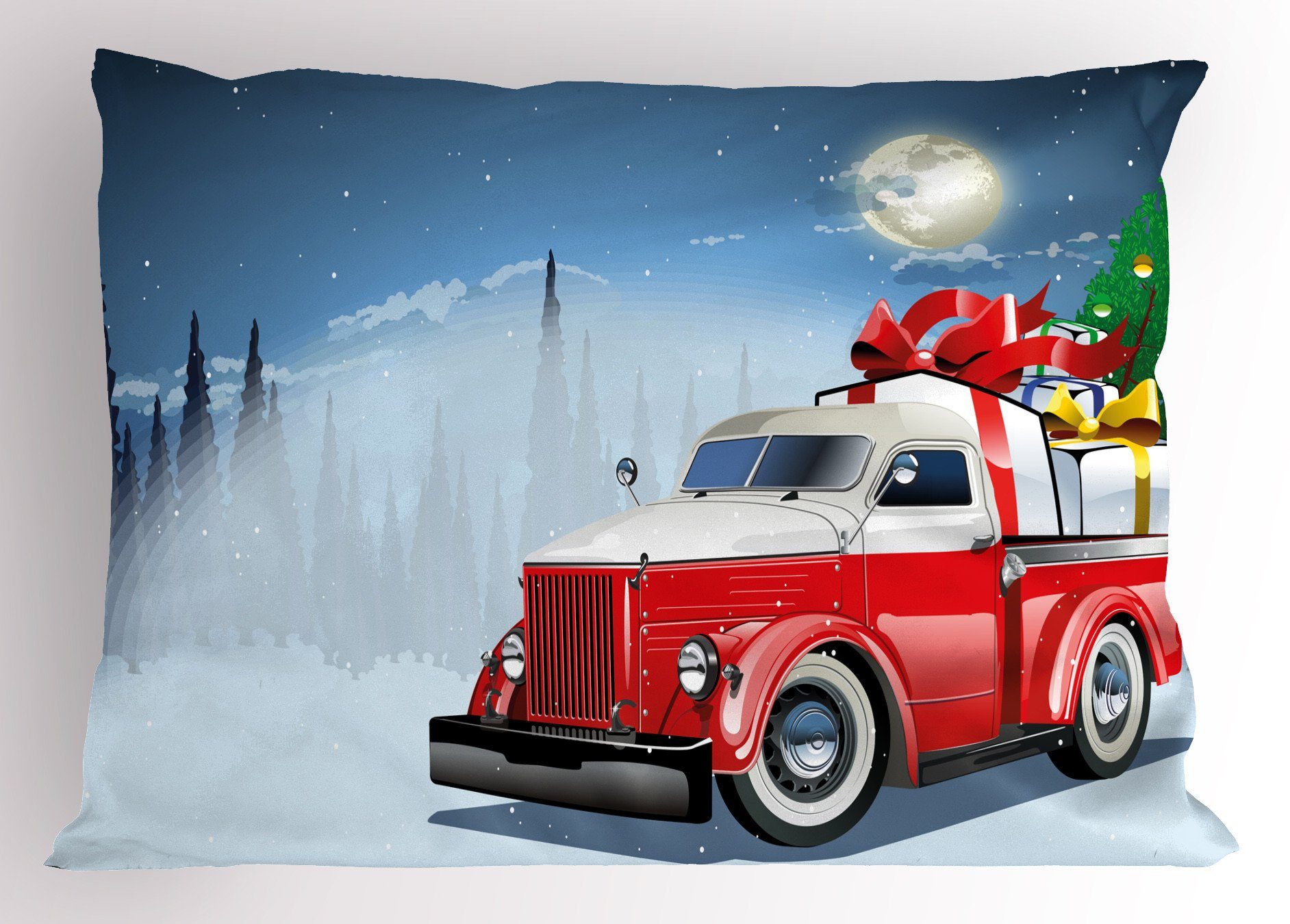 Kissenbezüge Dekorativer Standard King Size Gedruckter Kissenbezug, Abakuhaus (1 Stück), Weihnachten American Truck Geschenke