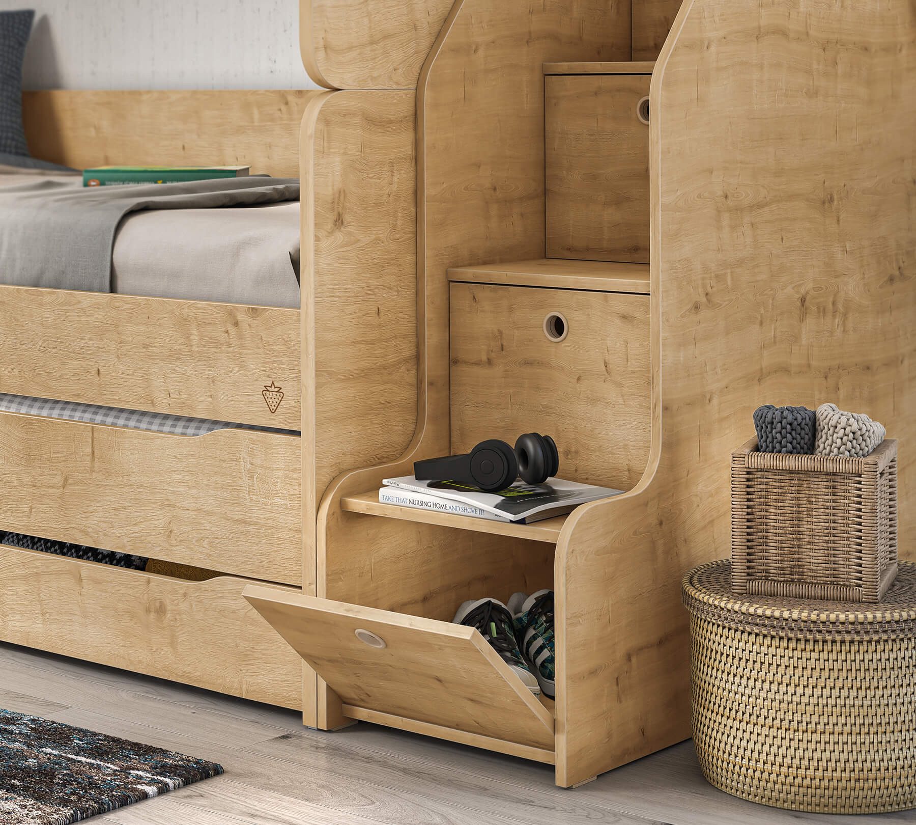 Möbel-Zeit Hochbett Studio mit Schrank und Tisch