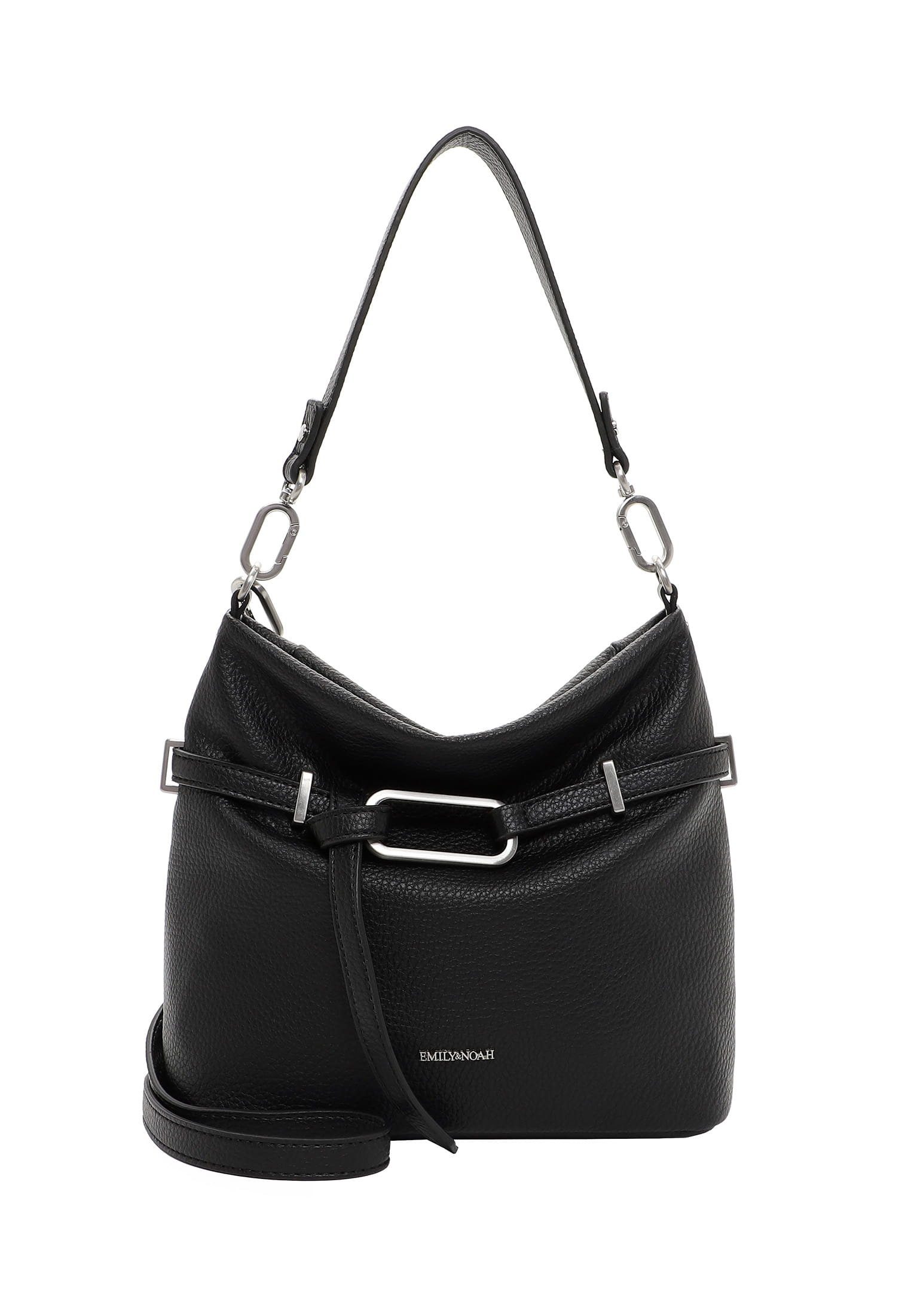 Emily & Noah Damen Handtasche 'Eleanor' – Shopper Mit Bommel, Abnehmbarer Innentasche & Verstellbarem Gurt, Schwarz