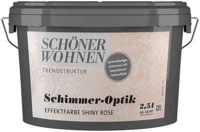 SCHÖNER WOHNEN-Kollektion Wandfarbe Schimmer-Optik Effektfarbe, 2,5 Liter, shyny-rose, perlmuttartiger Schimmer mit besonderem Effekt