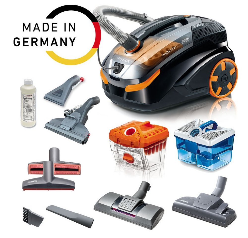 Thomas Staub-Wasch-Sauger THOMAS DRY BOX AMFIBIA PET, 1700 W, beutellos, Beutellos, Nass- & Trockenreinigung, Fleckenentfernung