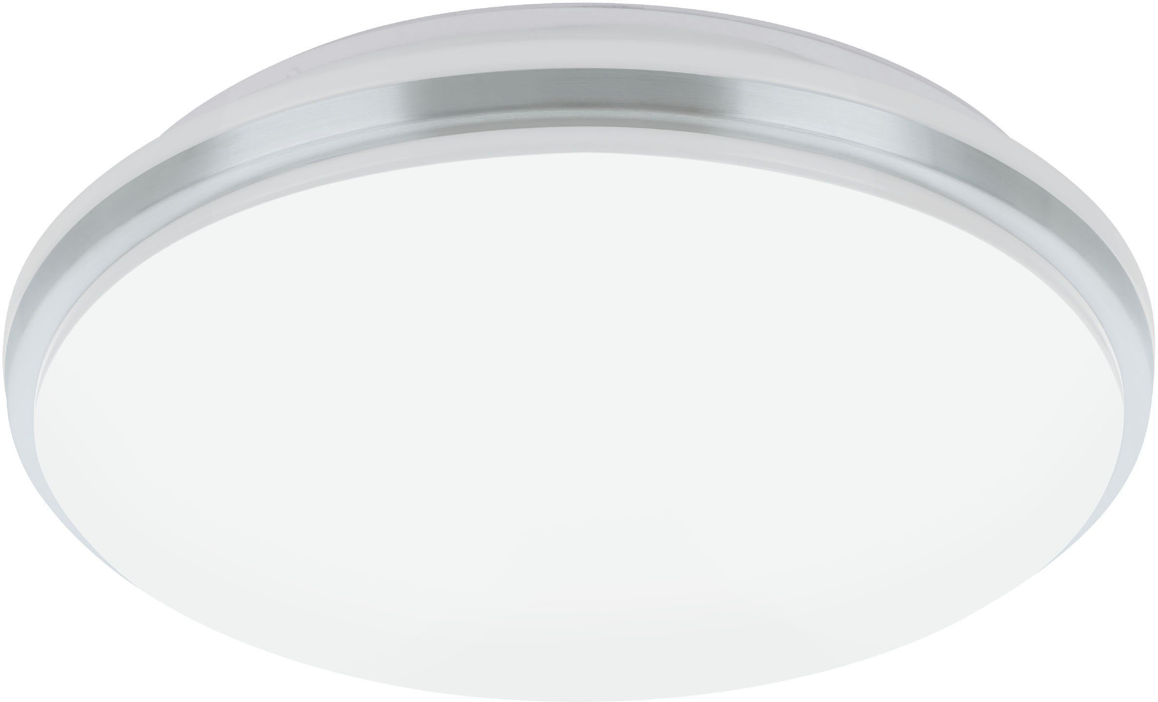 EGLO Deckenleuchte PINETTO, LED fest integriert, Neutralweiß, Deckenleuchte  für Badezimmer neutralweiß, IP44, Ø34 cm, Abmessungen: Höhe: 6,5 cm,  Durchmesser: 34 cm