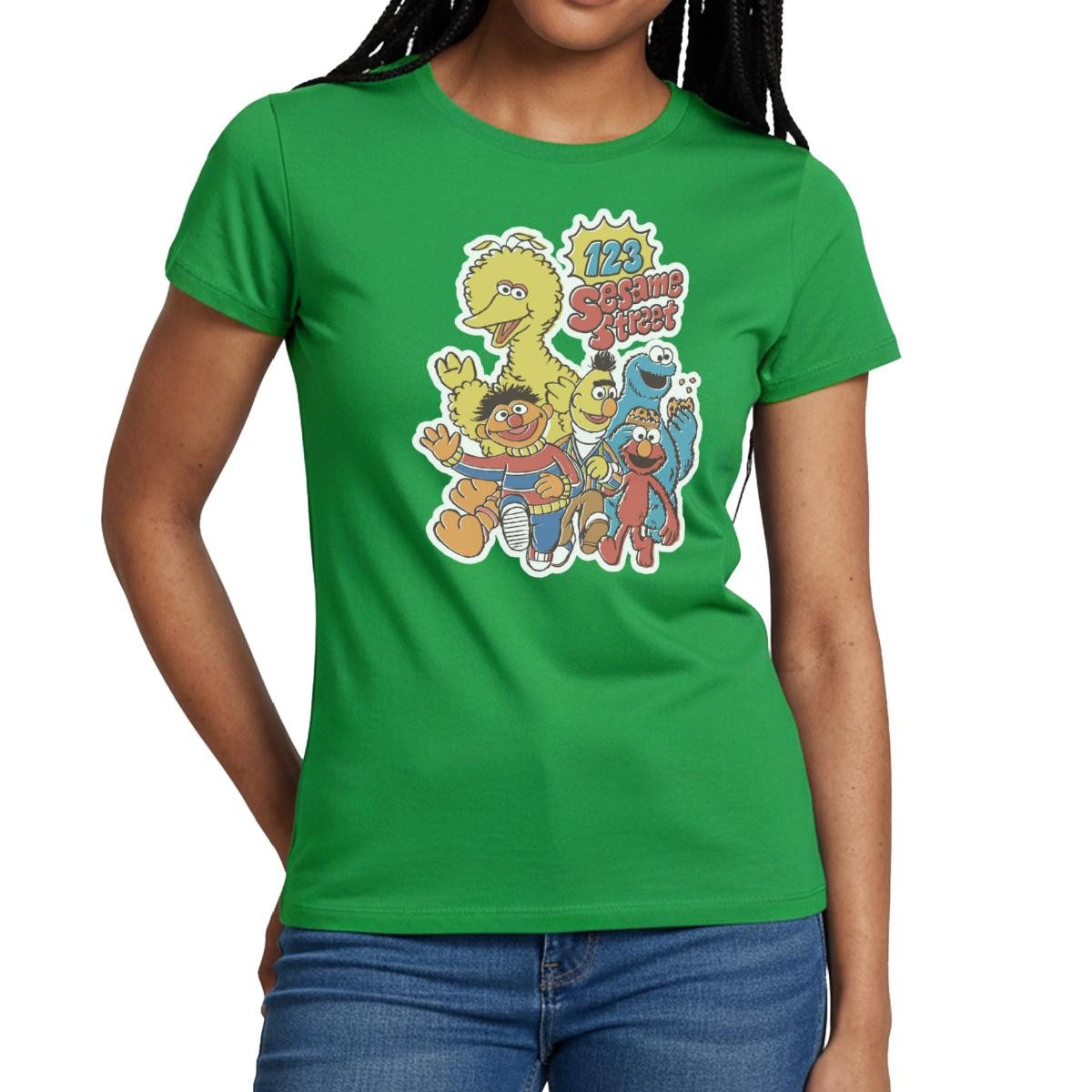 Spreadshirt T-Shirt Sesamstraße 123 Sesame Street Charaktere Frauen T-Shirt (1-tlg)