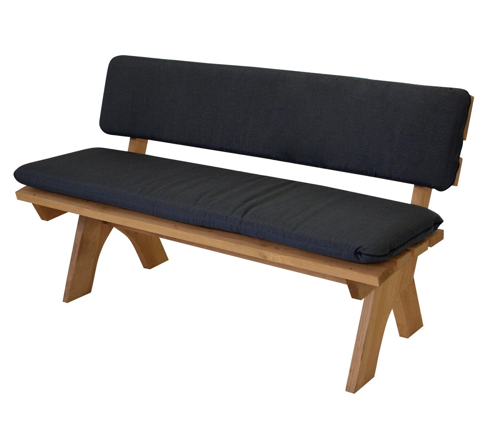 DEGAMO Bankauflage ARIZONA, (1 St), 3-sitzer 150cm, anthrazitgrau, 2-teilig mit separater Rückenlehne