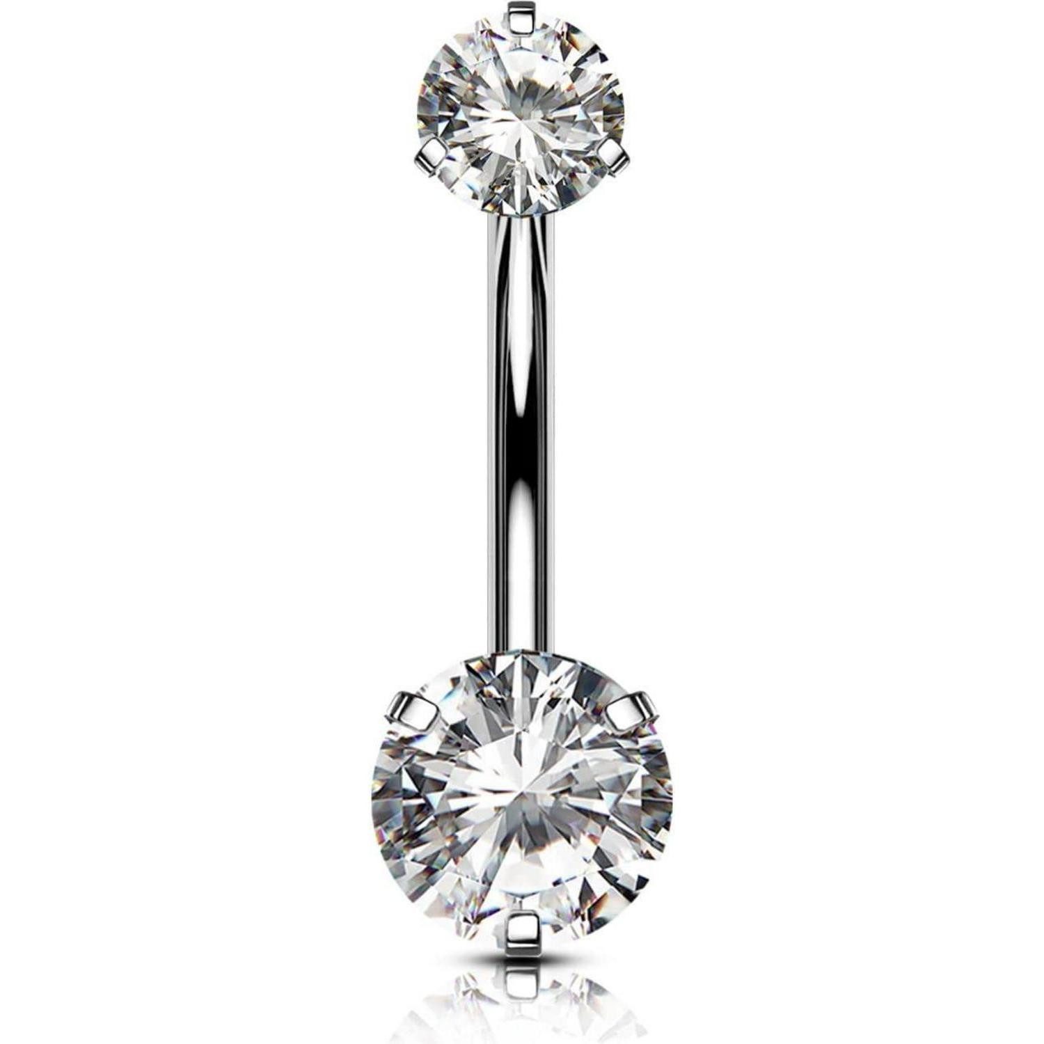 LuxusKollektion Bauchnabelpiercing Bauchnabelpiercing Titan 12mm Extra Lang 14G Bauchnabelpiercing