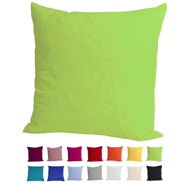 Kissenbezug Basic, beties, Kissenhülle ca. 40x40 cm 100% Baumwolle in vielen kräftigen Uni-Farben (apfelgrün)