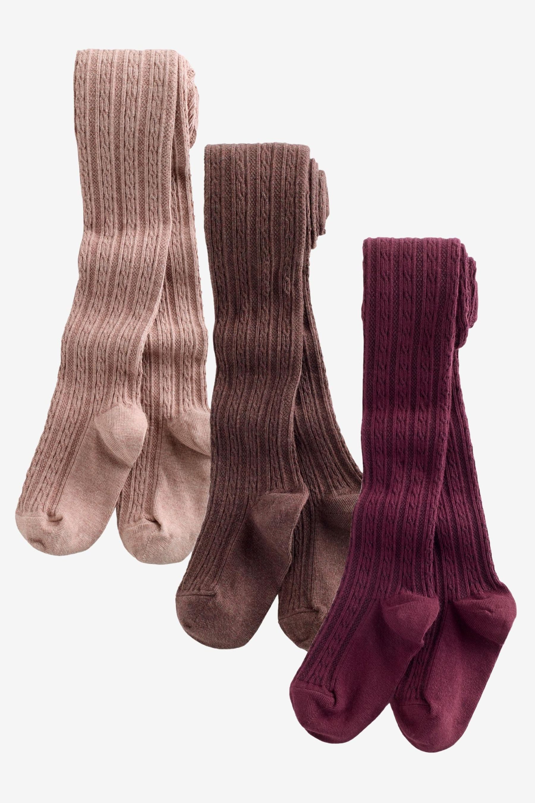 Next Strickstrumpfhose 3er-Pack Strumpfhose mit Zopfmuster (3 St)