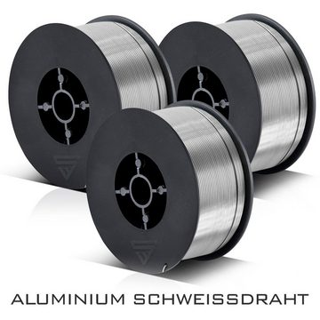 STAHLWERK Schweißdraht 3 x 0,8 mm MIG MAG Aluminium ER4043 Spule 0,45 kg, (Rolle, 3St), ALU ER4043 Si5 (ALSI-5) Zusatzwerkstoff auf D100 Drahtrolle