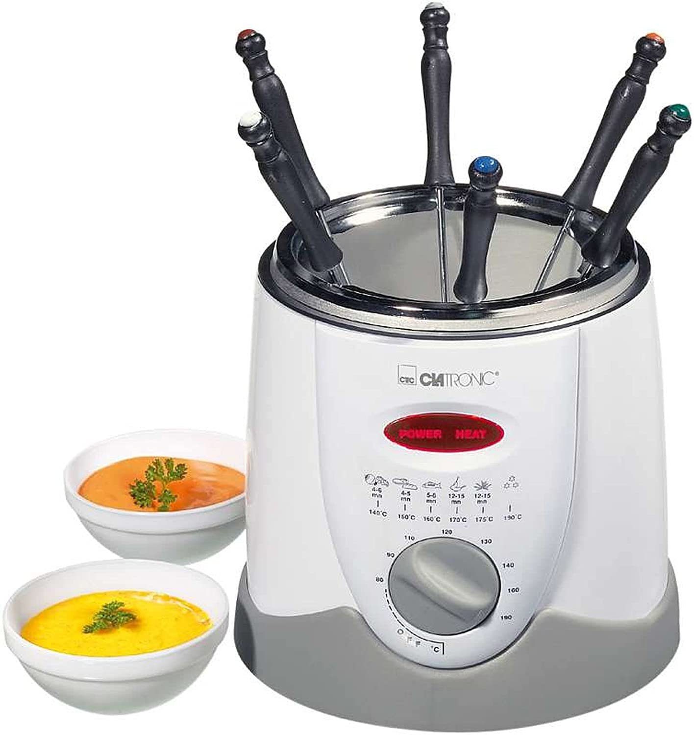 CLATRONIC Fondue CLATRONIC Fondue-Fritteuse 1 Liter 6 Personen Fondue-Gabeln FFR 2916