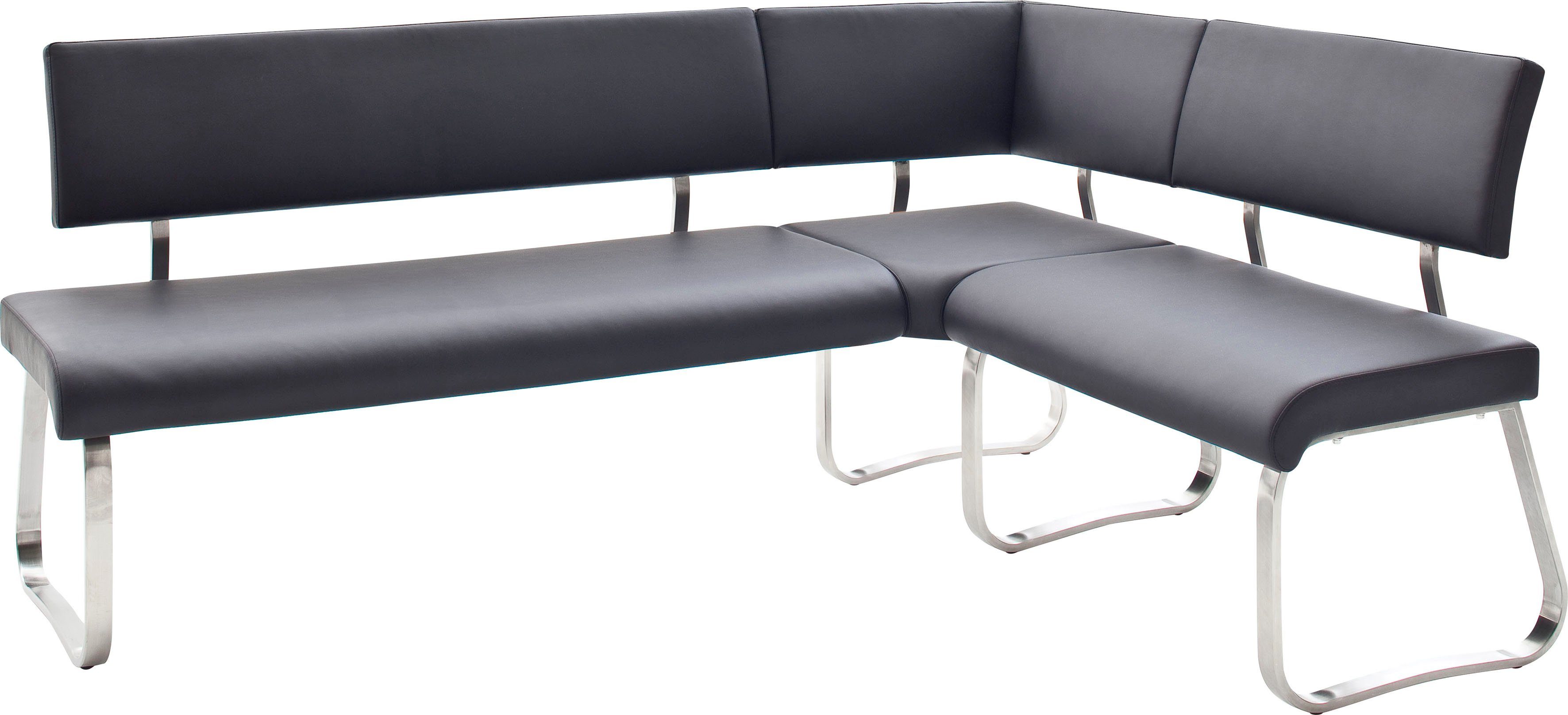MCA furniture Eckbank Arco, Eckbank frei im Raum stellbar, Breite 200 cm, belastbar bis 500 kg Schwarz