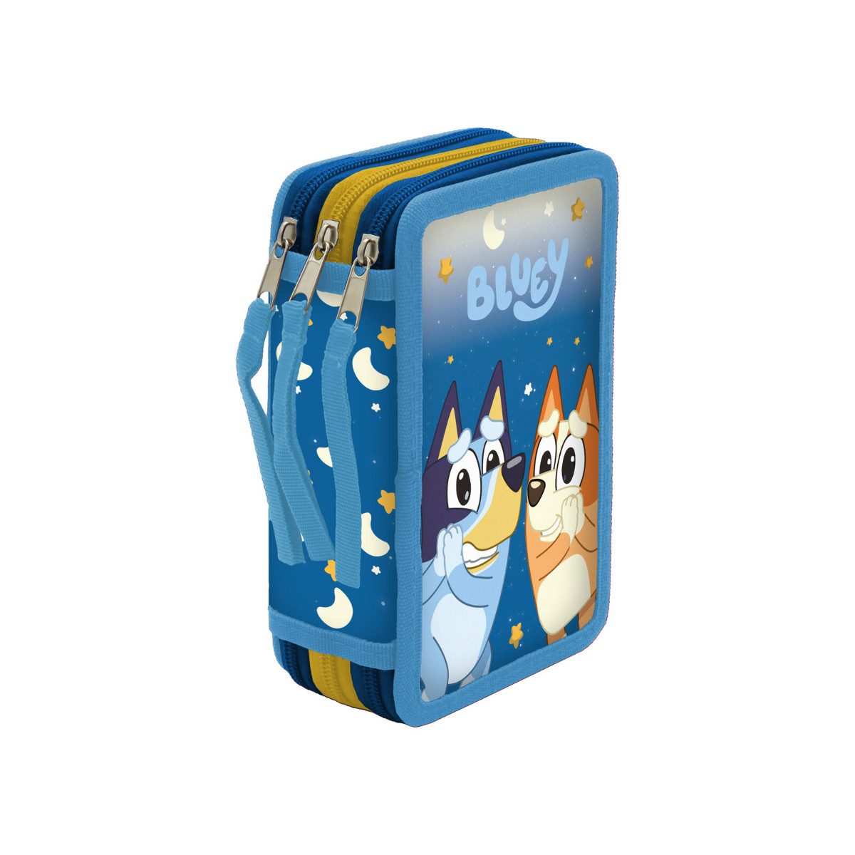 Bluey Federmäppchen Schüleretui 3 Etagen mit Schulmaterial Stifte Set Kinder Schule, (Spar-Set)