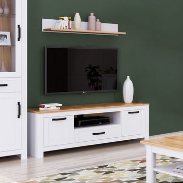 Homestyle4u TV-Board TV Board Fernsehschrank Weiß Wohnzimmer (kein Set)