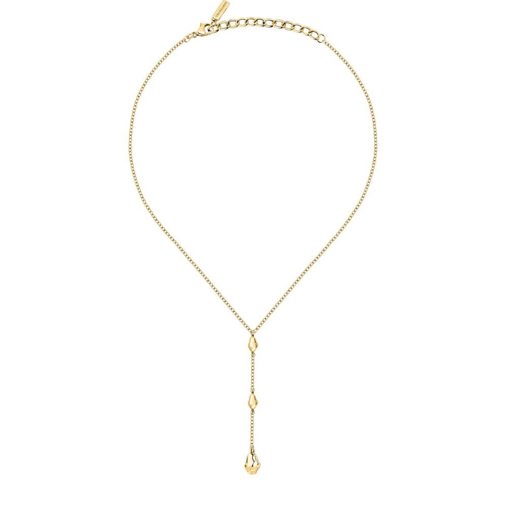 Trussardi Kette mit Einhänger Moderne Damen-Halskette aus vergoldetem Stahl T-Design TJAXA09
