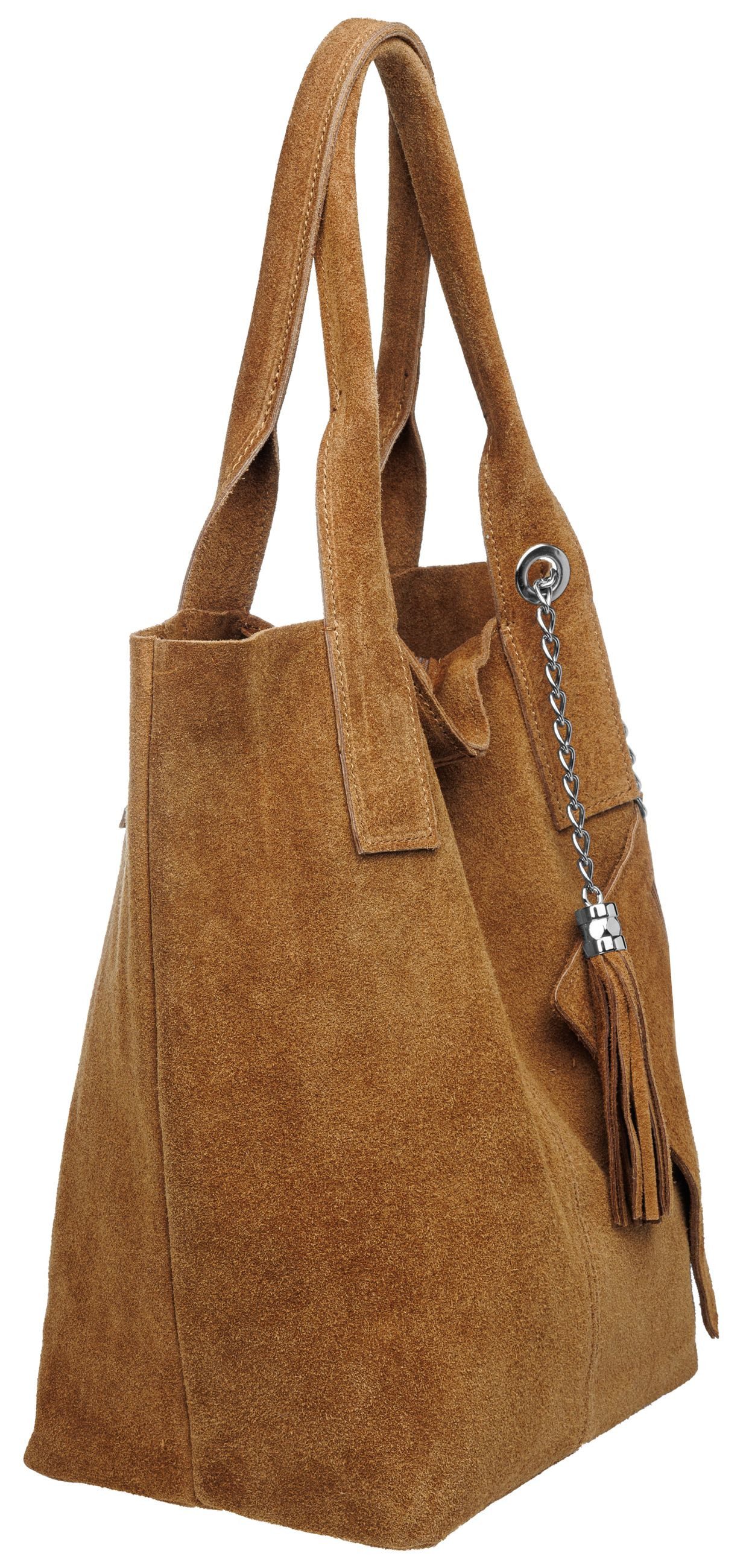 Caspar Schultertasche große Wildleder Shopper Damen Tasche - CLASSIC LINE - günstig online kaufen