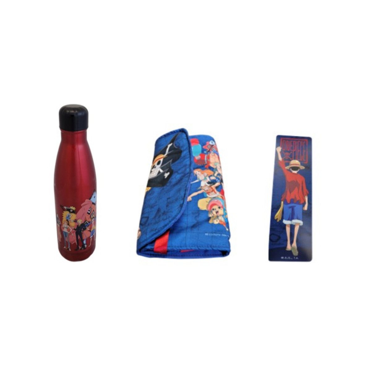 One Piece Thermoflasche Geschenkset Trinkflasche mit Manga Schutzhülle und Lesezeichen