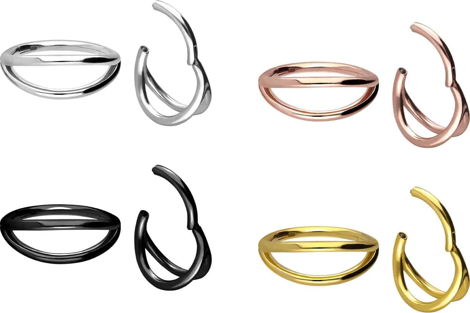 PIERCINGLINE Nasenpiercing Chirurgenstahl Segmentring Clicker 2 günstig online kaufen