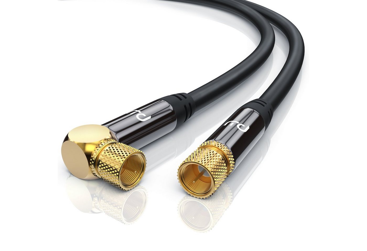 Primewire HDTV SAT Koax Kabel 90° gewinkelt, 4fach Schirmung, 135dB, 75Ohm - 2m SAT-Kabel, Koax, F-Verbinder (200 cm), Antennenkabel für Sat-Schüssel, Receiver, Multischalter, TV-Anschluss