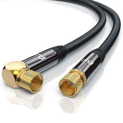 Primewire SAT-Kabel, Koax, F-Verbinder (100 cm), HDTV SAT Koax Kabel 90° gewinkelt, 4fach Schirmung, 135dB, 75Ohm - 1m