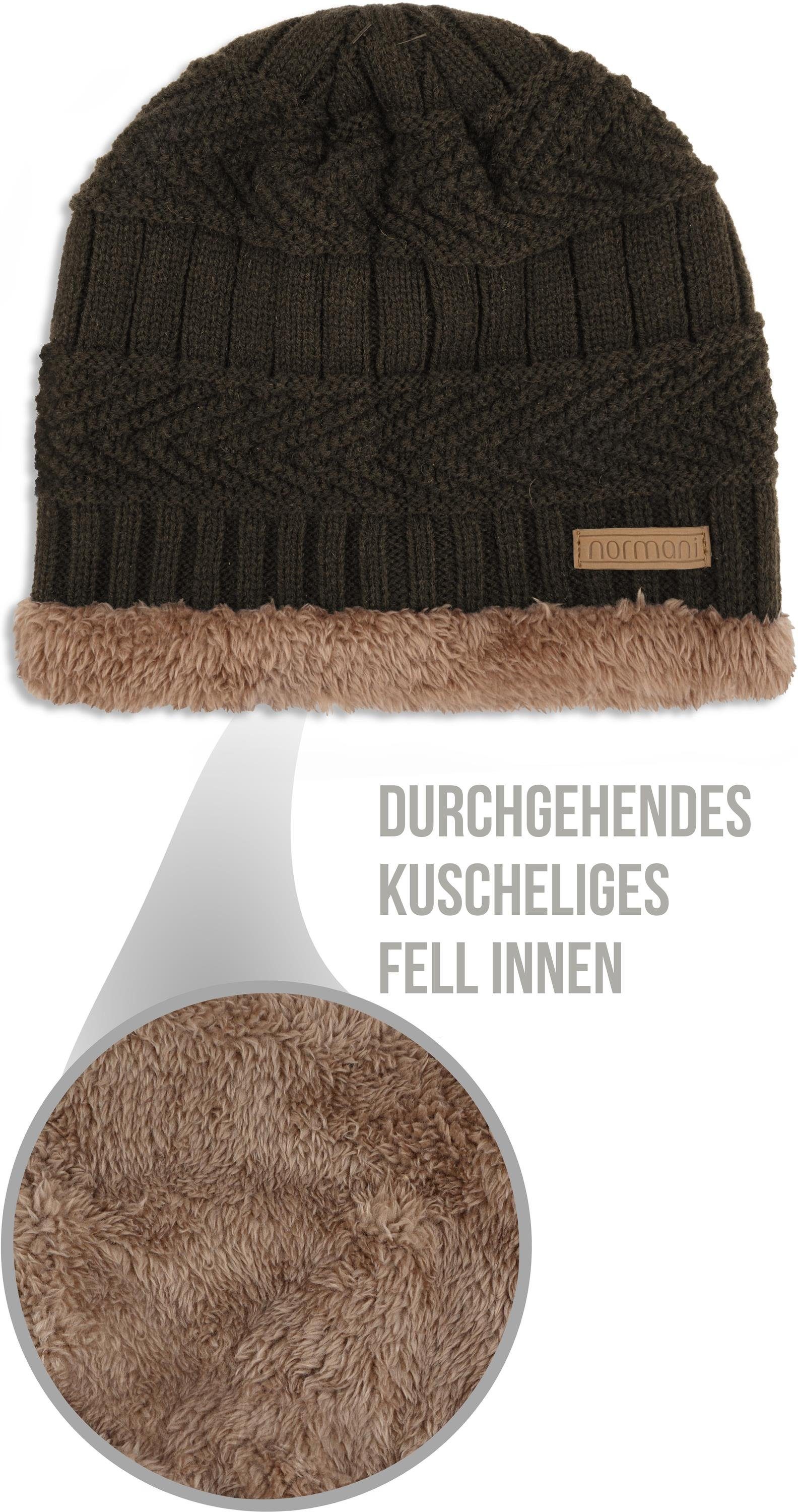 normani Strickmütze Winter Fellmütze Kebili Winter Fellmütze für Damen und Herren