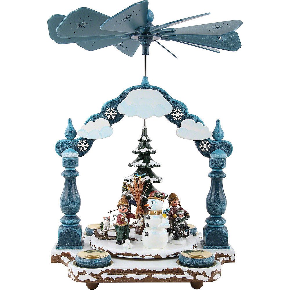 Hubrig Volkskunst GmbH Weihnachtspyramide 1-stöckige Pyramide Winterkinder 35x25cm von Hubrig Volkskunst