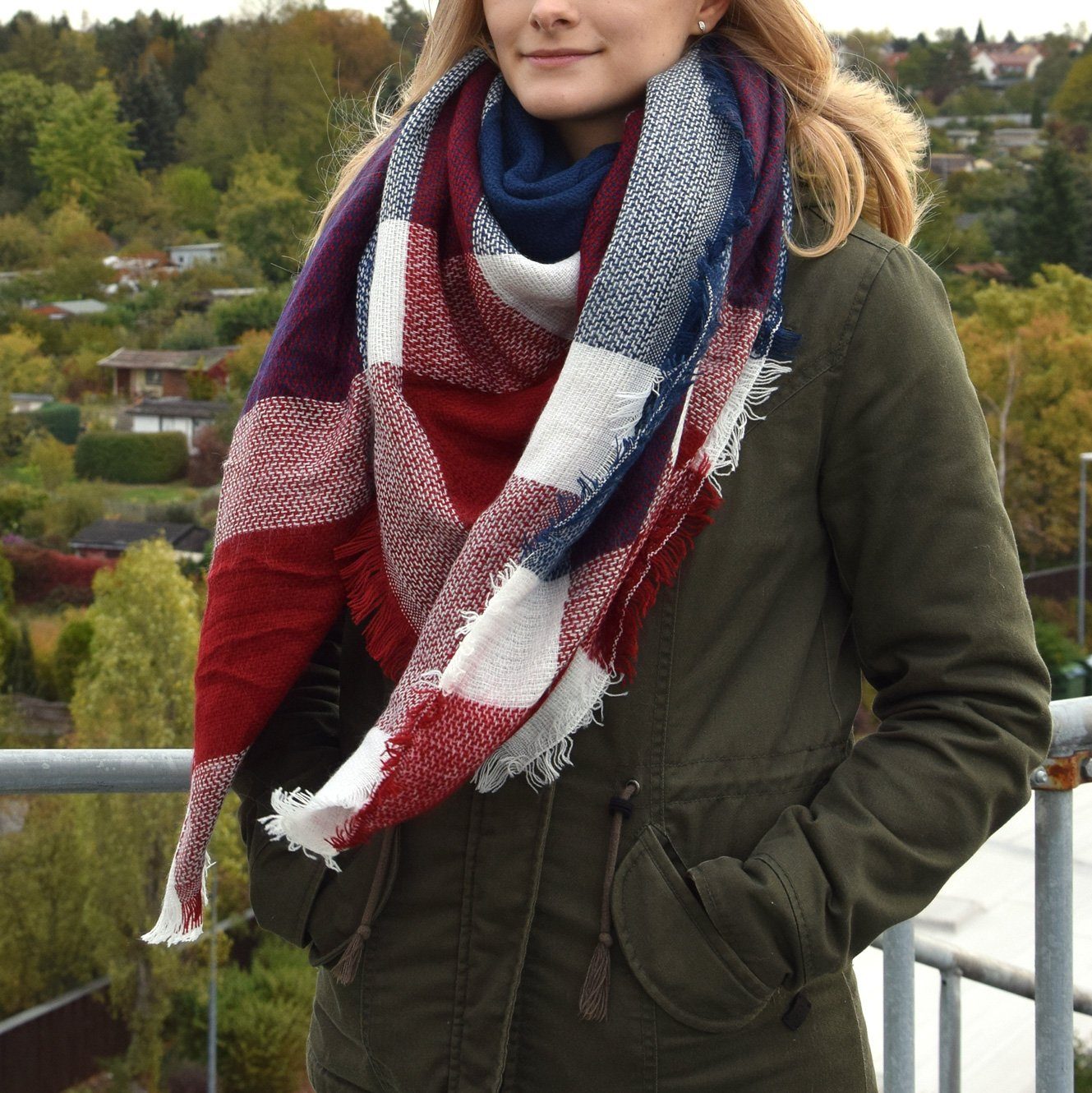 cosey XXL-Schal Bunter XXL-Schal, quadratisch