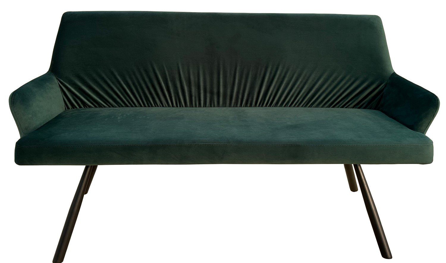 bene living Sofa Armlehnen - Metall-Gestell cm Rückenlehne - - - - - dunkelgrün, Samt 165 Esszimmer Modena Samtbezug - hohe