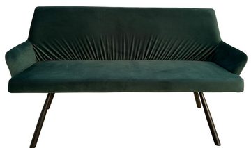 bene living Sofa Modena - 165 cm - Samt - dunkelgrün, Samtbezug - Metall-Gestell - hohe Rückenlehne - Armlehnen - Esszimmer