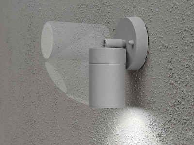 KONSTSMIDE LED Außen-Wandleuchte, LED wechselbar, warmweiß, Fassadenlampe schwenkbar Außenlicht Haus-wand beleuchten, Grau H: 15cm