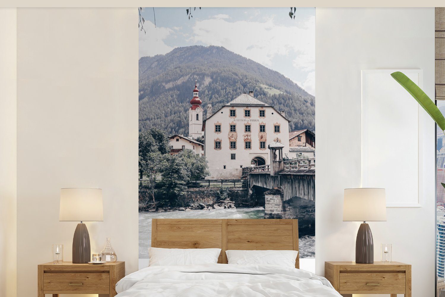 - Vliestapete Österreich St), - Schlafzimmer Wohnzimmer bedruckt, Küche, Alpen, für MuchoWow Fototapete Fototapete Wasser Matt, (2