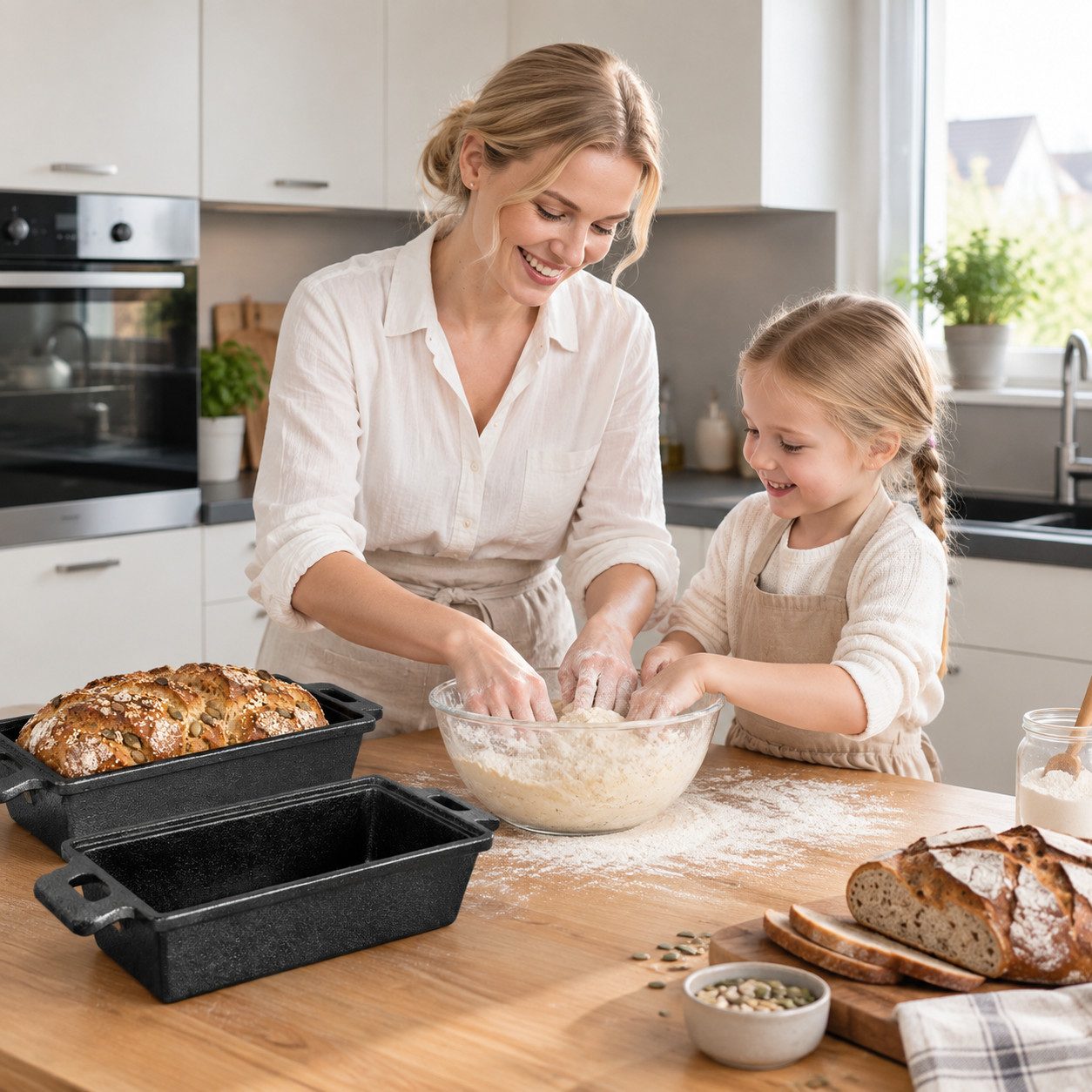GLIESE POWER Brotbackform 23 cm – Gusseisen Topf zum Brotbacken, Gusseisen-Brotbackform 23 cm – gleichmäßige Hitze, knusprige Kruste – Bild 4 von 5