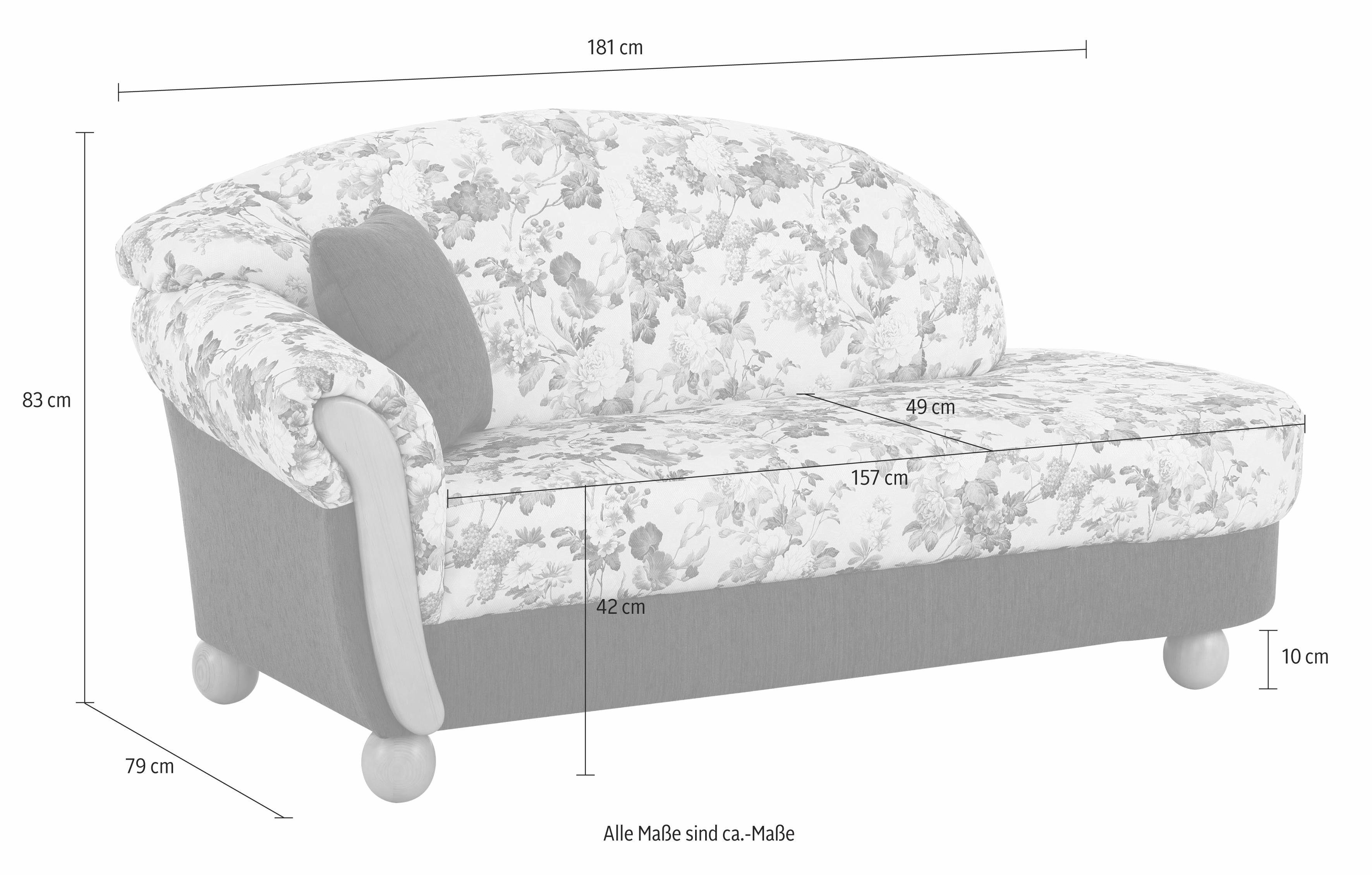 Home affaire Ottomane Milano, bequemes solitär Sofa im Landhaus-Stil, B/T/H 181/79/83cm