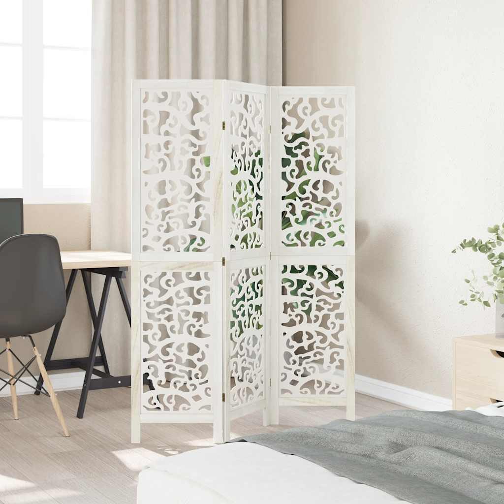 furnicato Paravent Faltbarer Raumteiler 105-110 x 160 cm in Weiß (1 St)