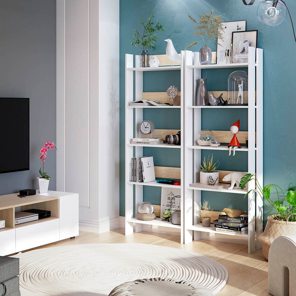 habeig Standregal Hochregal Bücherregal Aktenschrank Kommode Weiß Holz 170x günstig online kaufen