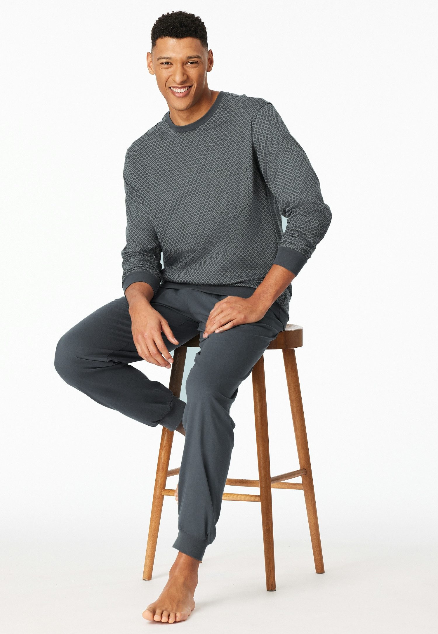 Schiesser Schlafanzug Comfort Essentials (2 tlg) mit angenehmen Bündchen