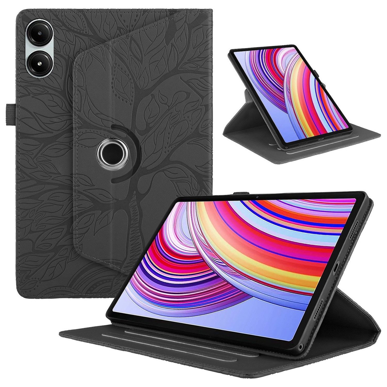 Wigento Tablet-Hülle Für Xiaomi Redmi Pad Pro 12.1 Zoll 360 Rotation Kunstleder Tasche Baum