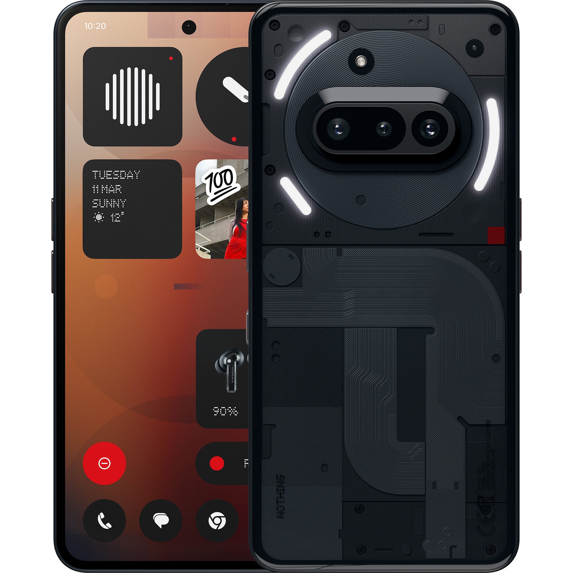 NOTHING Nothing Phone (3a) 128GB, Handy, (schwarz, Android Smartphone (6.77 Zoll, 128 GB Speicherplatz, 50 MP Kamera)