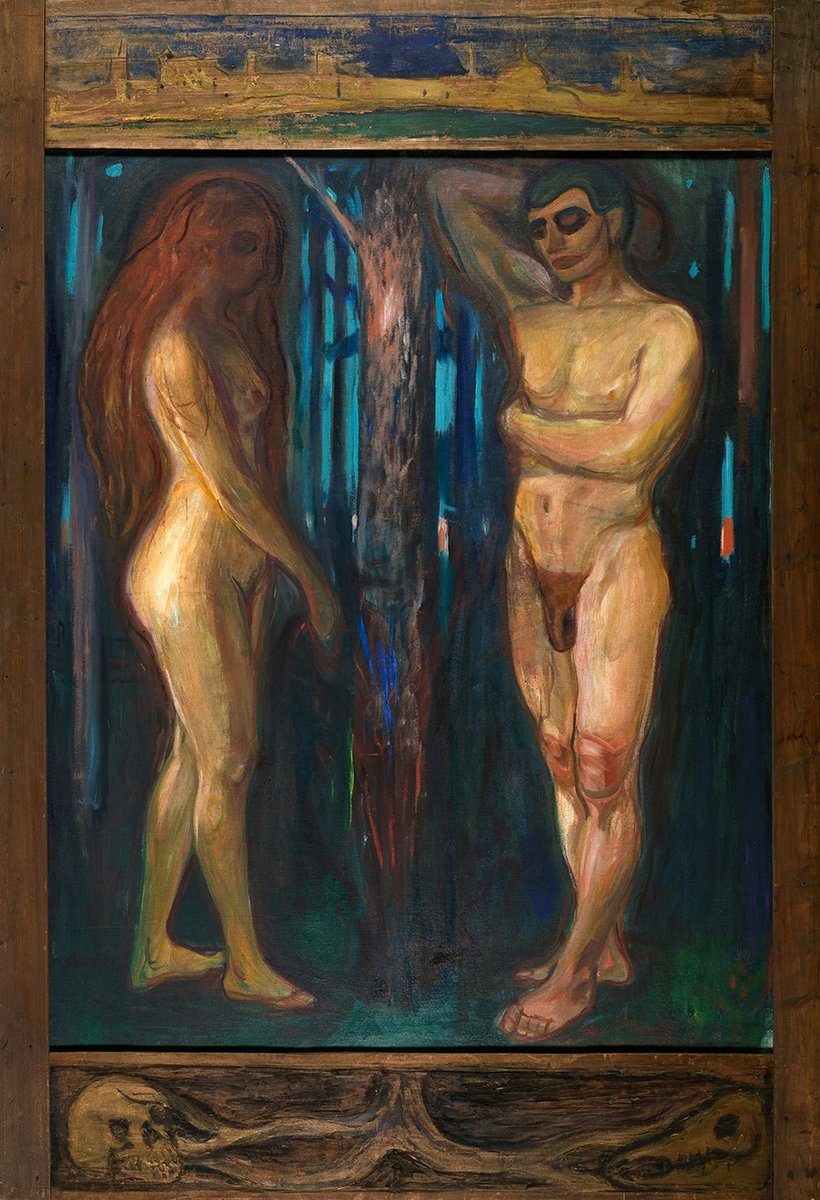 Kunstdruck Metabolism Edvard Munch Nackte Menschen Frauen Männer Baum Geschlecht, (1 St)
