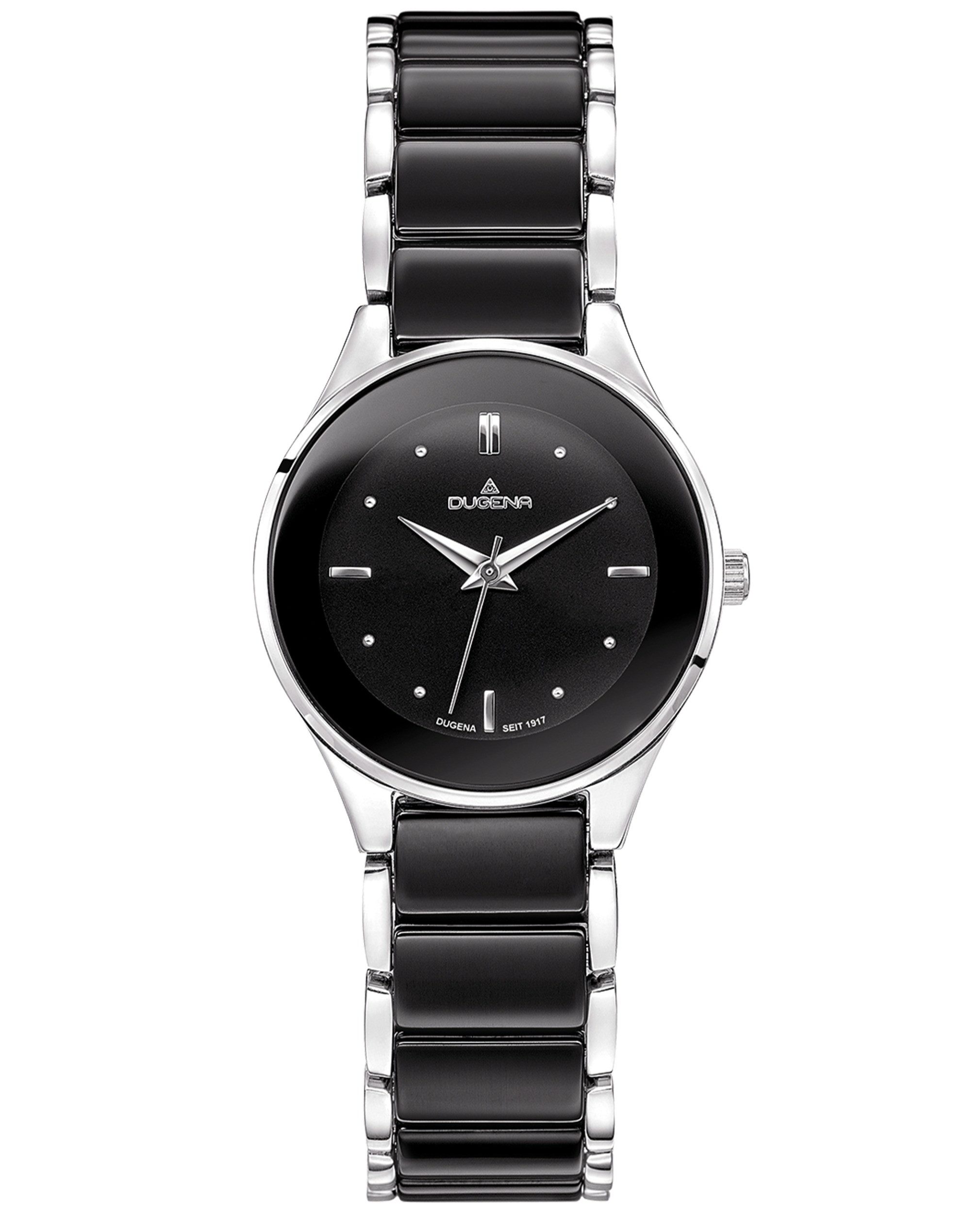 Dugena Keramikuhr Dugena Damen-Uhr Amica Ceramica Schwarz Quarz Keramik-Armband 4460770