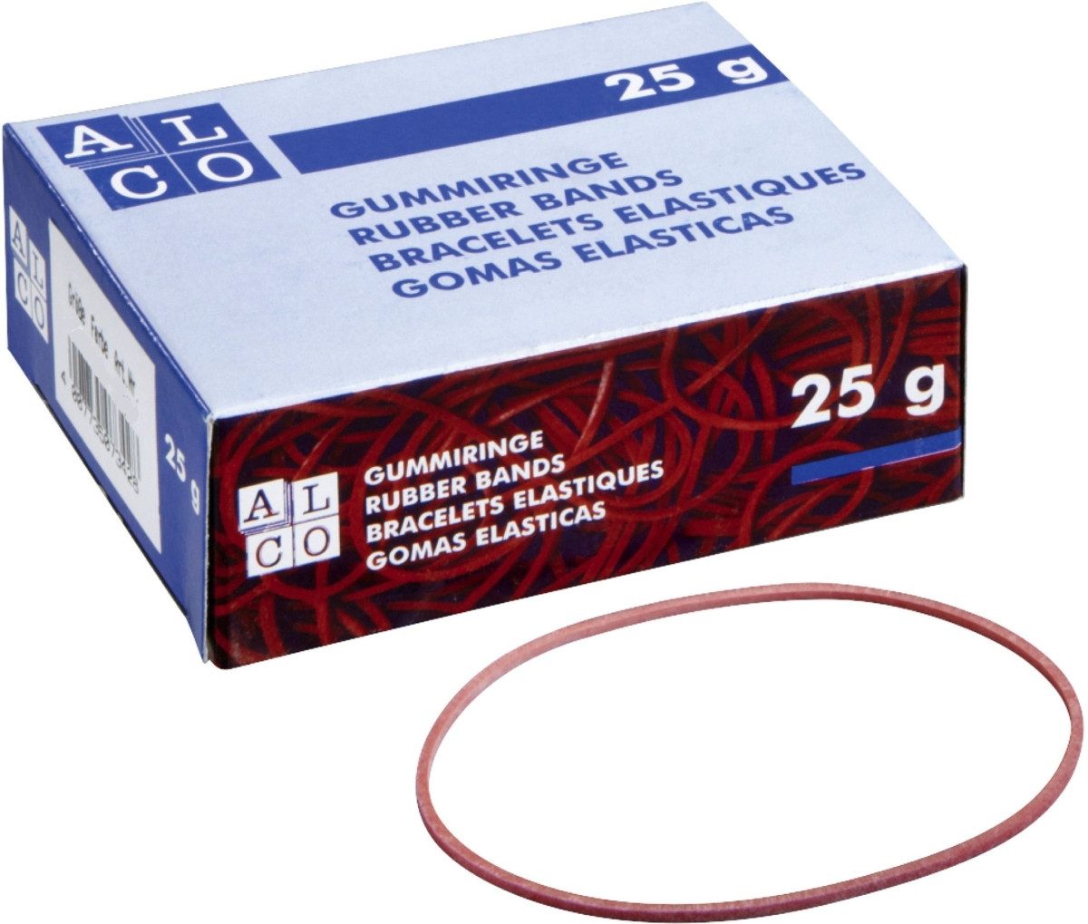 ALCO Gummibänder Gummiring Naturkautschuk 25mm rot 25g