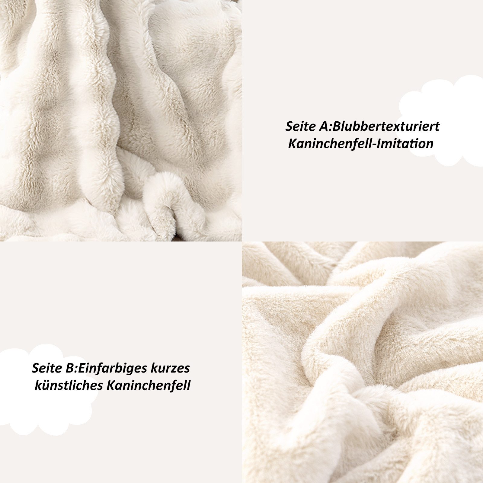 Wohndecke Bubble Decke Kuscheldecke Flauschig Warme Sofadecke Couchdecke, CALIYO, Für Den Winter, Kunstfelldecke,Weiche Wohn- & Kuscheldecken – Bild 5 von 5