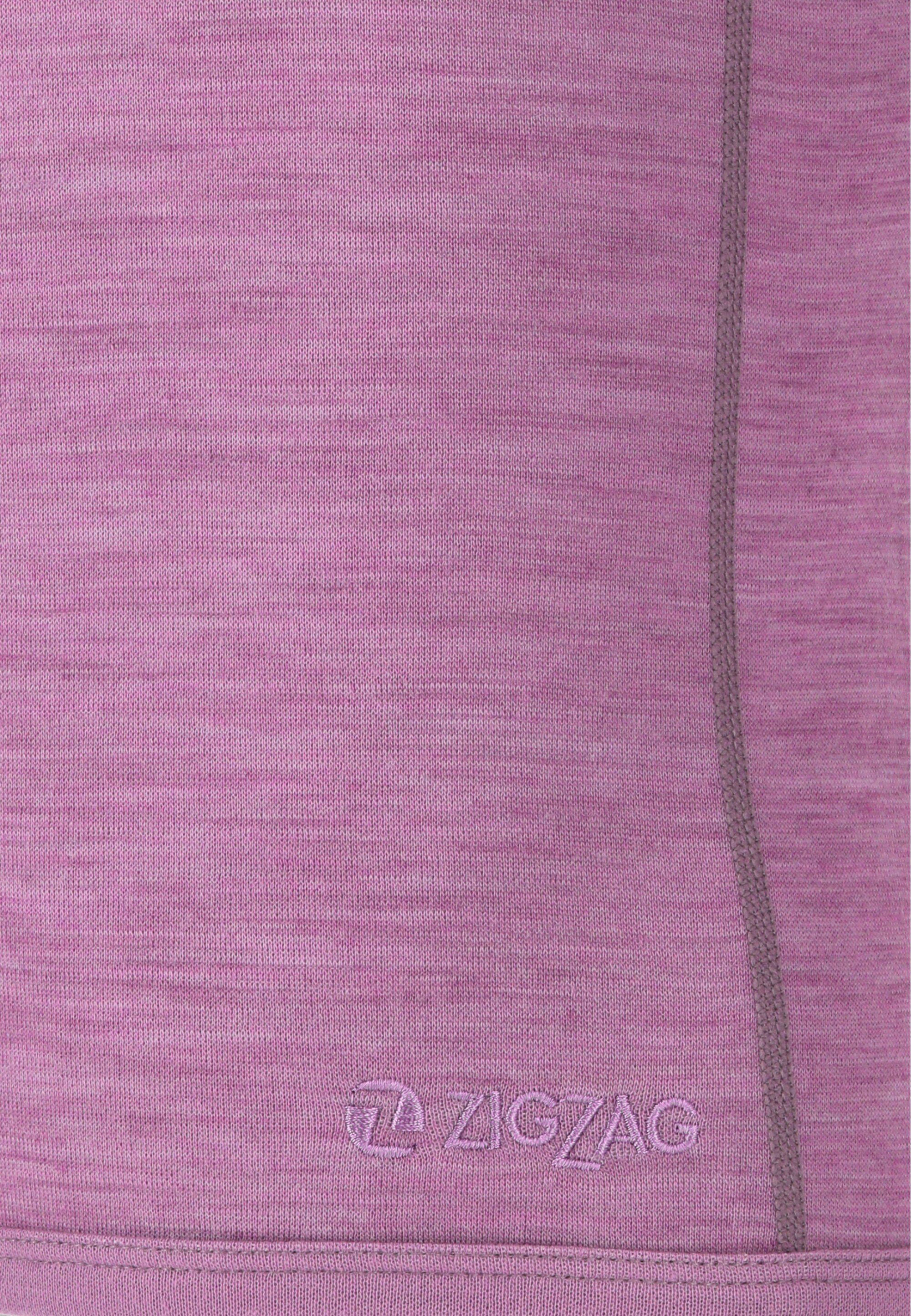 ZIGZAG Funktionsshirt Pattani Wool mit hohem Merinowolle-Anteil helllila