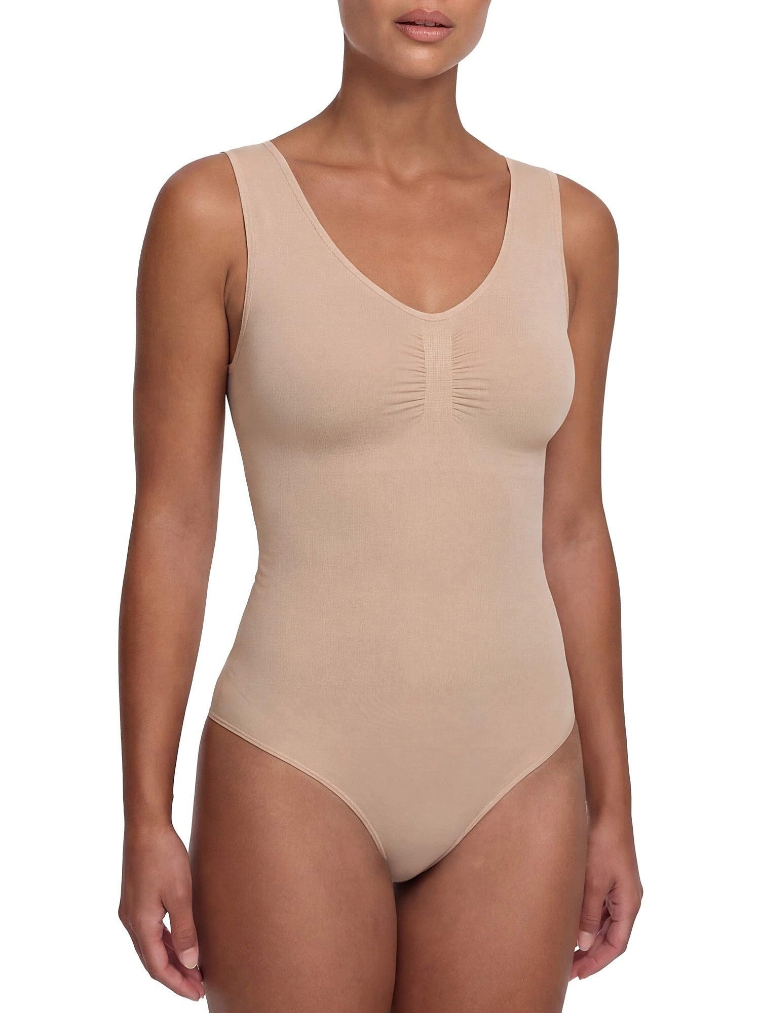 cfab by creamy fabrics Miederbody Tank Bodysuit Sculpting Shapewear mit Slip-Beige-2XL (1-tlg) Figurformend
