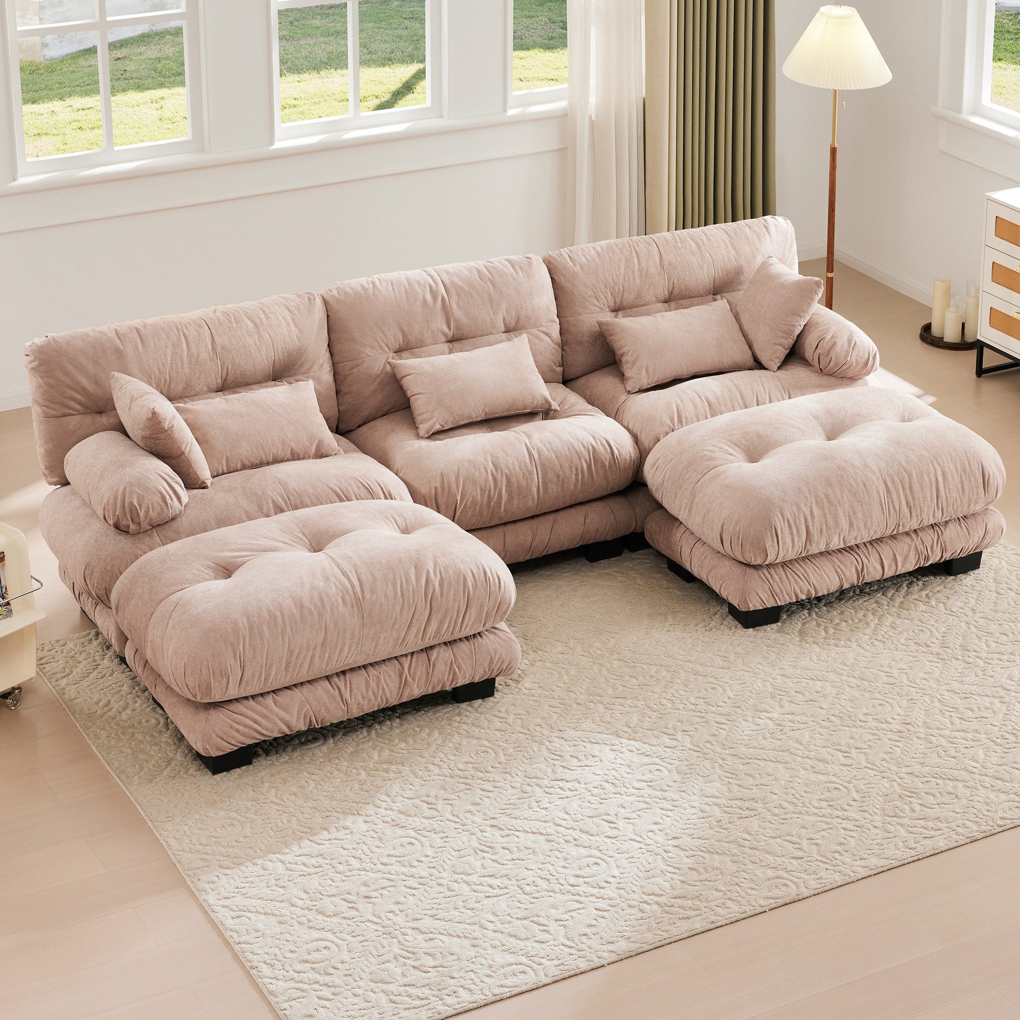 STILVORA Schlafsofa mit bettfunktion,schlafsofa wohnzimmer,sofa 5-Sitzer günstig online kaufen