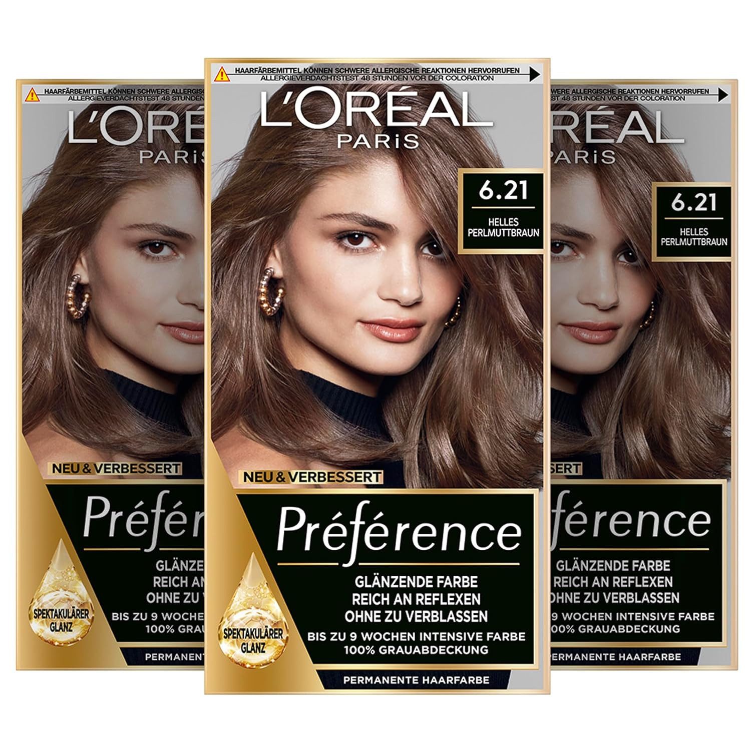 L'ORÉAL PARIS Haarfarbe Permanente Haarfarbe, Haarfärbeset - 3er Set