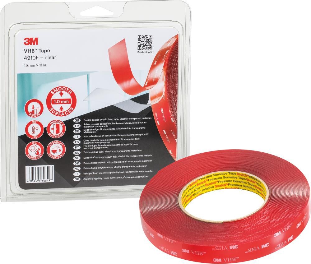 3M Doppelseitiges Klebeband 10mm X 3M - Ultra Stark & Temperaturbeständig Für Heimwerker
