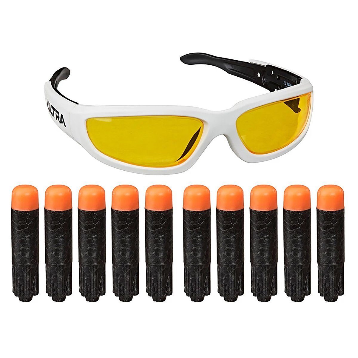 Hasbro Blaster Ultra Vision Brille und 10 Ultra Darts Nachfüllpac, 10 Ultra Nachfüll Darts und Sicherheitsbrille auf einem Streich