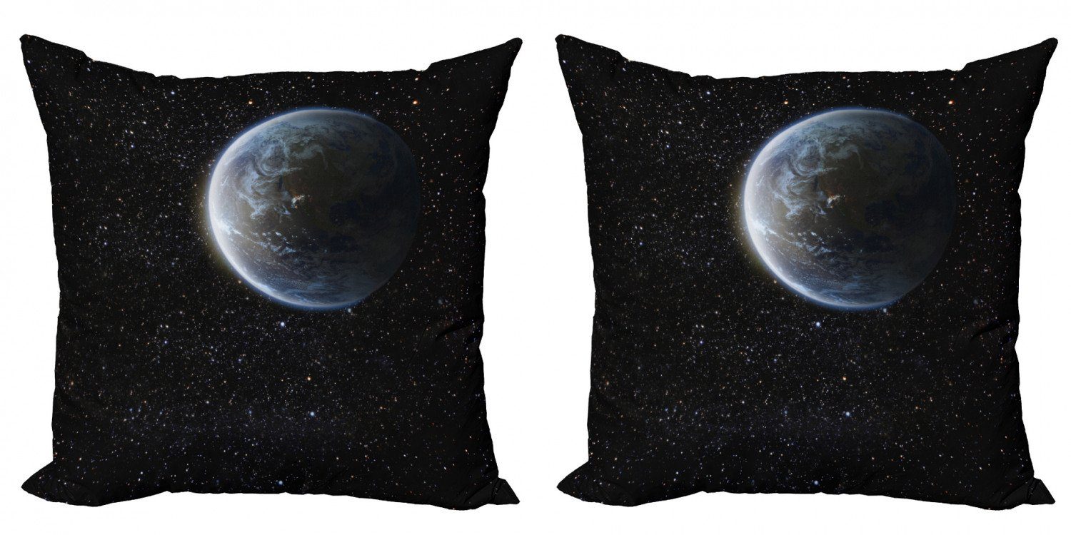 Kissenbezüge Modern Accent Doppelseitiger Digitaldruck, Abakuhaus (2 Stück), Galaxis Mond Planet Erde Cosmos