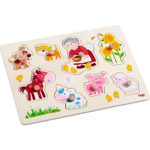 Haba Steckpuzzle Oma Lenis Tiere, 8 Puzzleteile